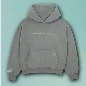 NWT Taylor Swift TTPD Tortured Poets Department Gray Embossed Hoodie Size XL